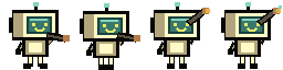 Versión 1 del robot scout, con cabeza de monitor CRT